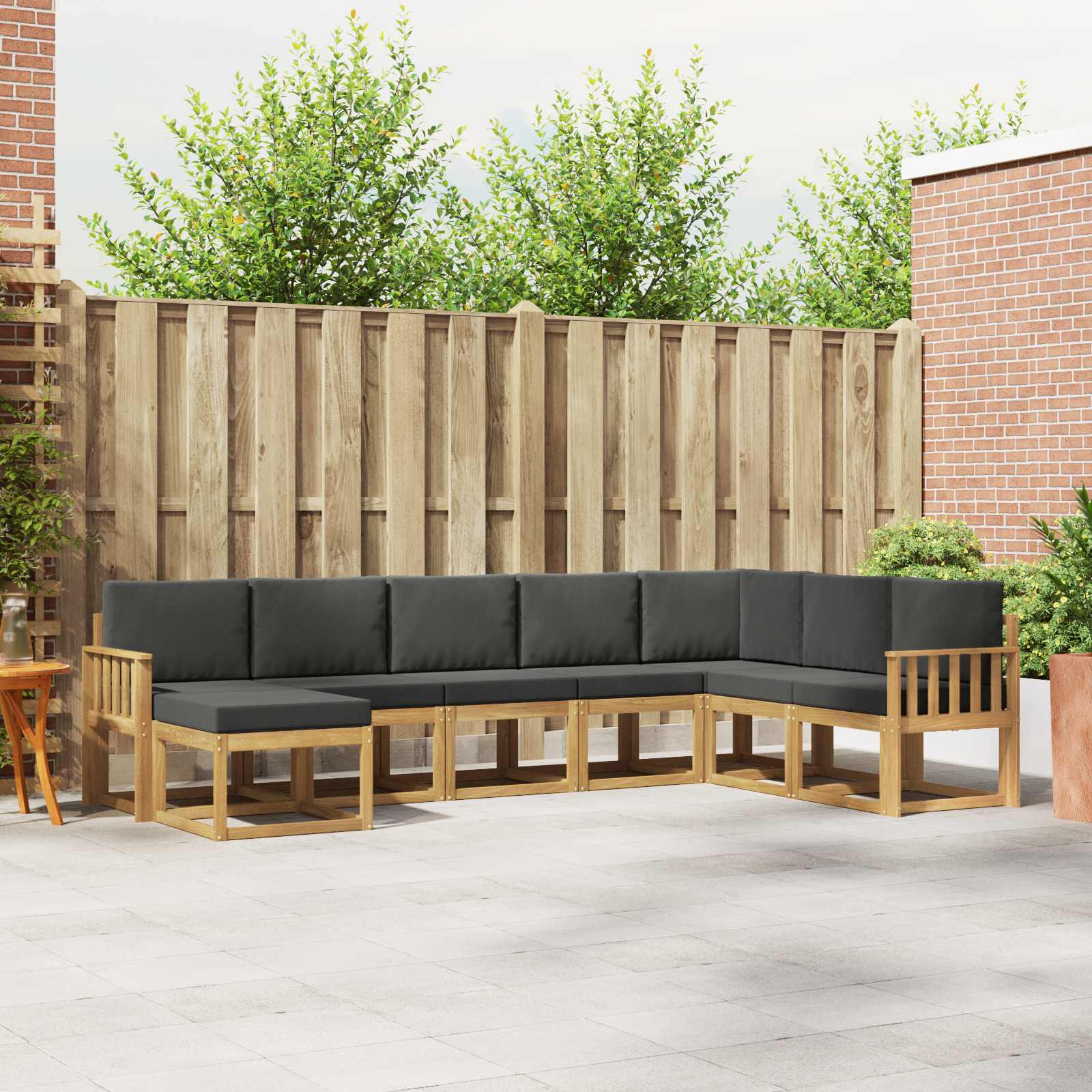 Set vanjskih sofa s jastukom 8 pcs Bijela i antracit