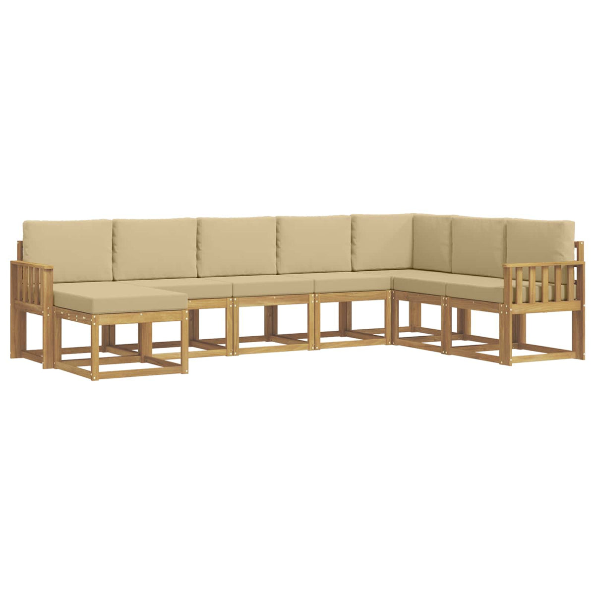 Set vanjskih sofa s jastukom 8 pcs Bijela i bež