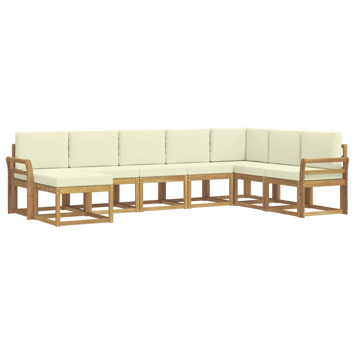 Set vanjskih sofa s jastukom 8 pcs Bijela i krem