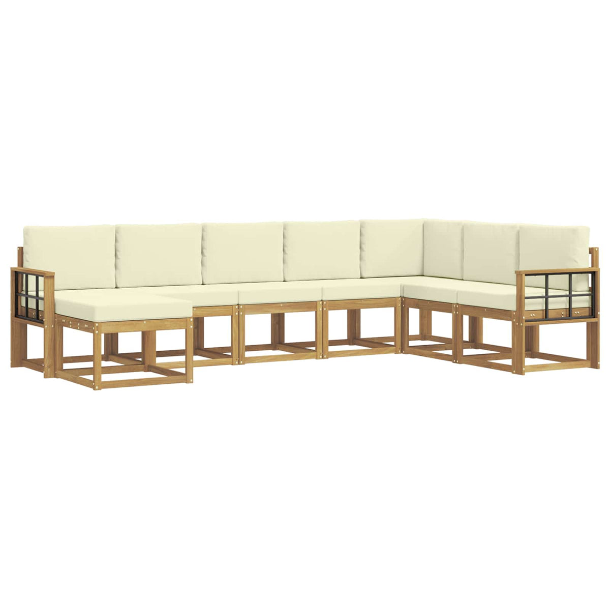 Set vanjskih sofa s jastukom 8 pcs Bijela i krem