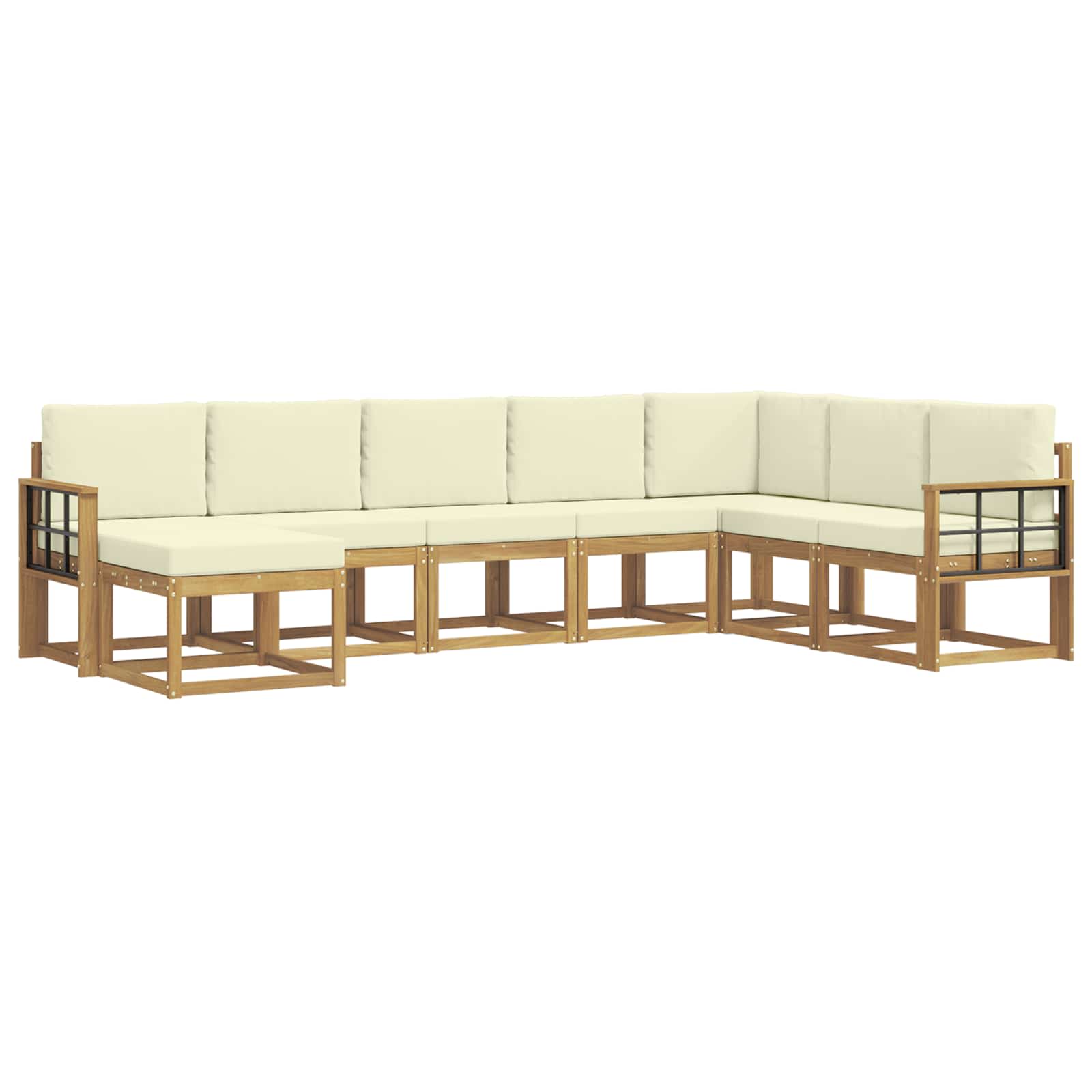 Set vanjskih sofa s jastukom 8 pcs Bijela i krem