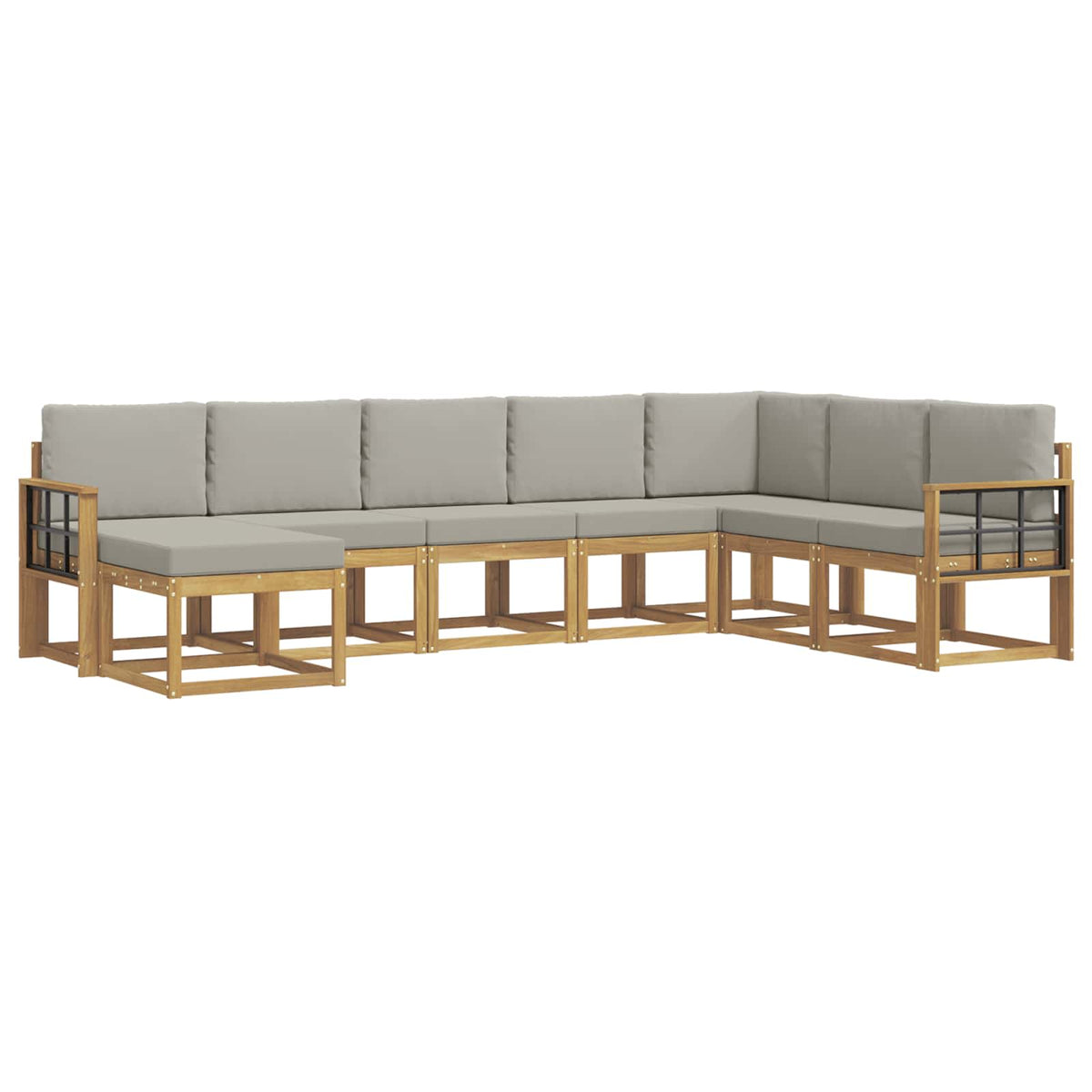 Set vanjskih sofa s jastukom 8 pcs Bijela i svjetlosiva