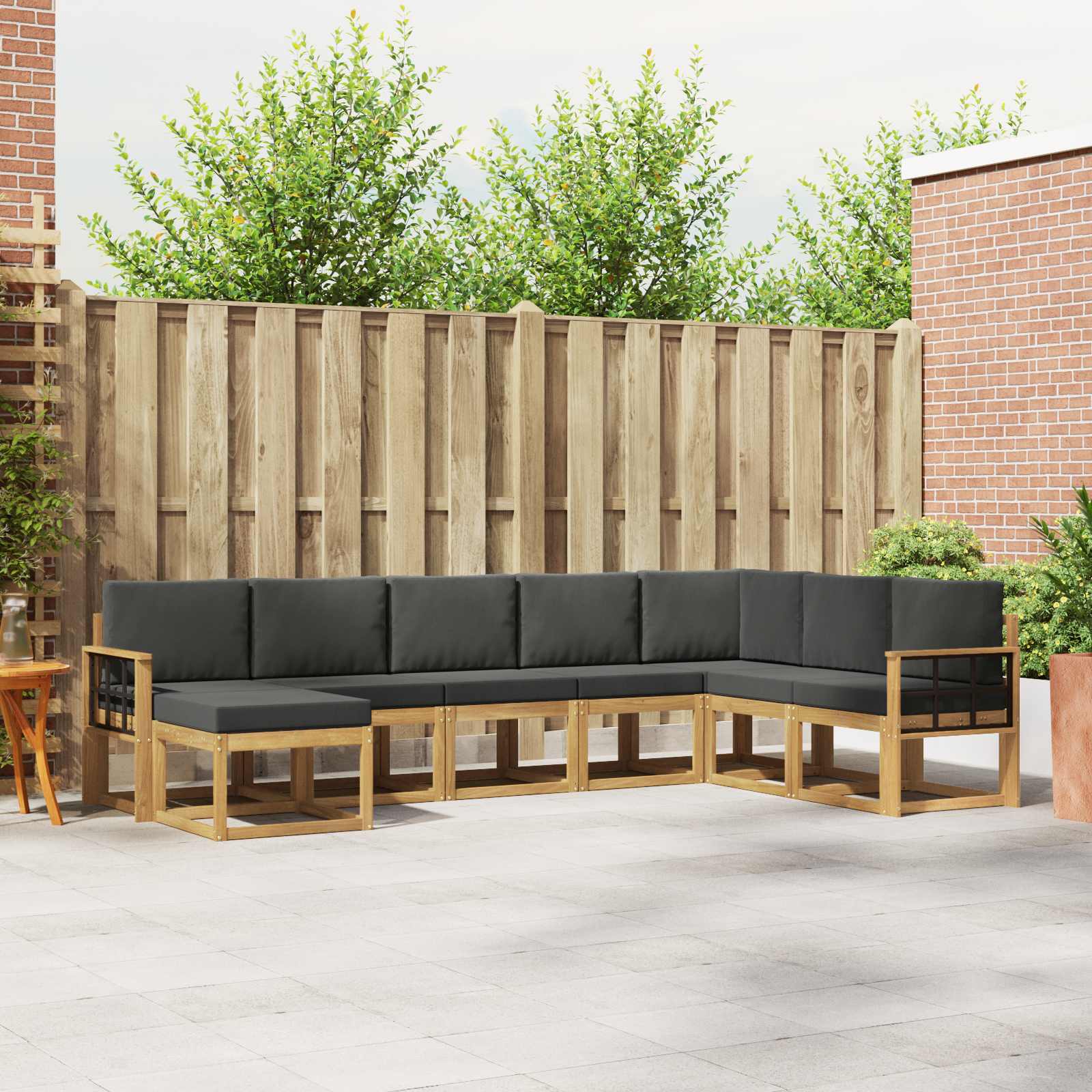 Set vanjskih sofa s jastukom 8 pcs Bijela i antracit