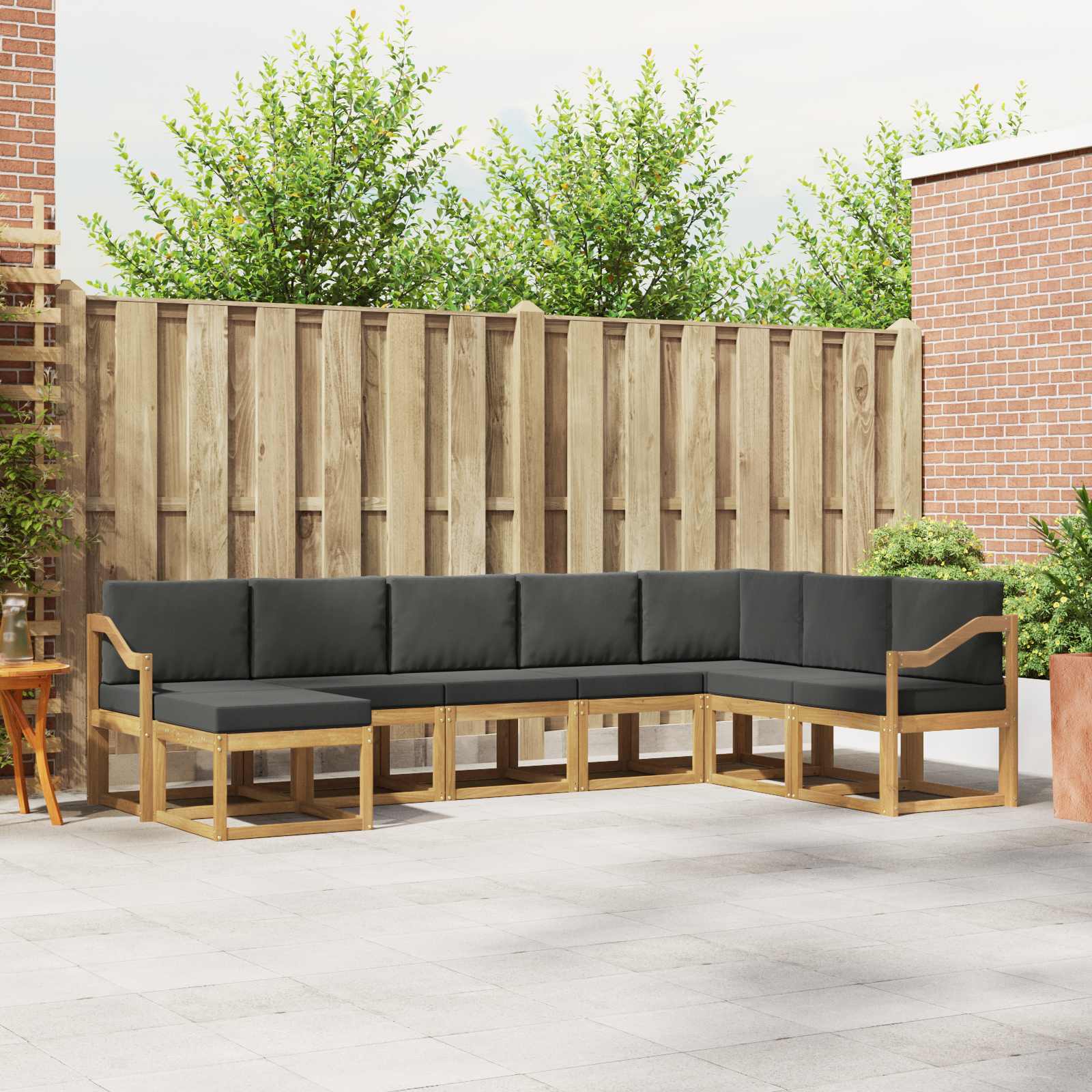 Set vanjskih sofa s jastukom 8 pcs Bijela i antracit