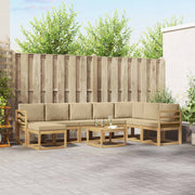 Set vanjskih sofa 9 kom. Bijela i bež Smeđa 59 x 59 x 37 cm