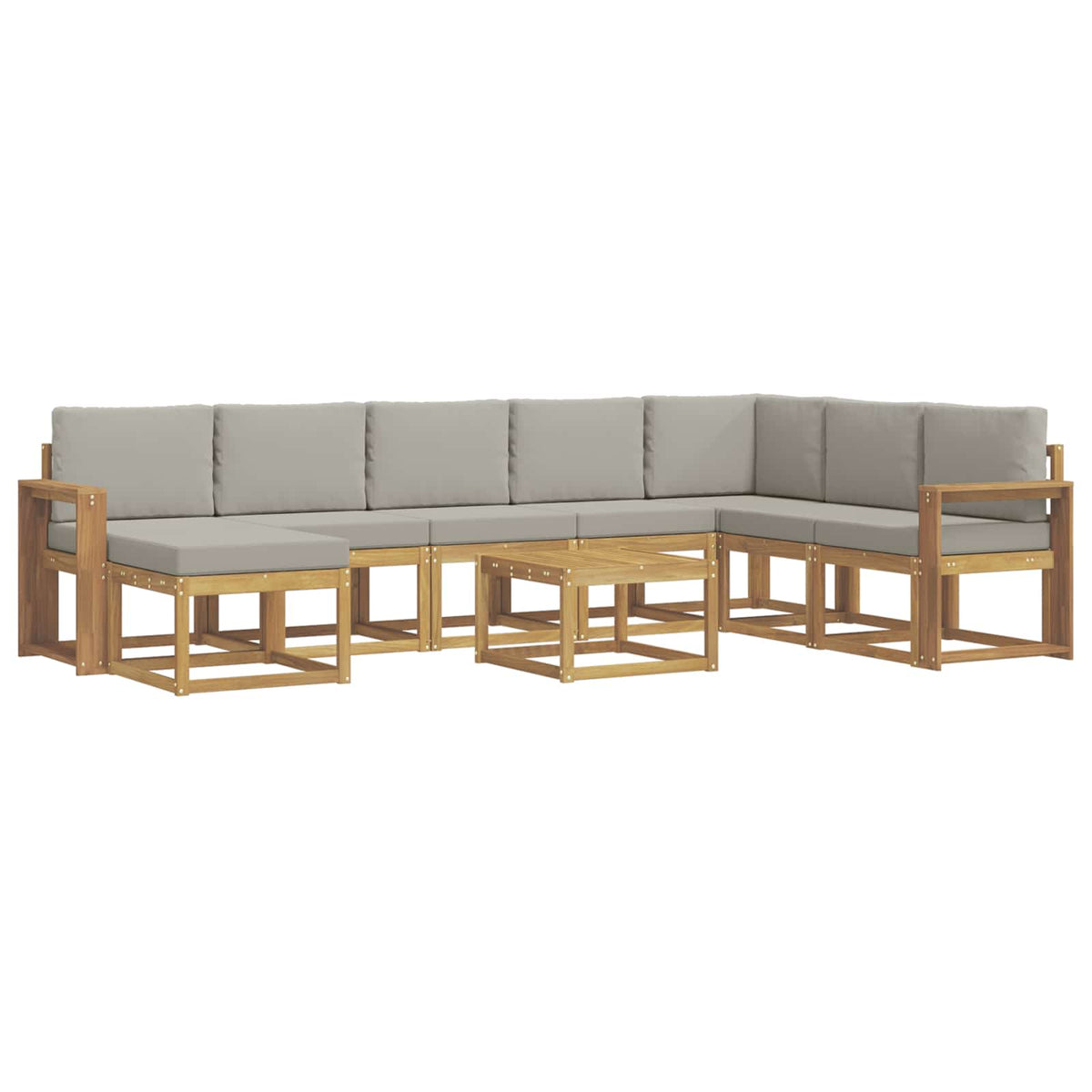 Set vanjskih sofa 9 kom. Bijela i svjetlosiva