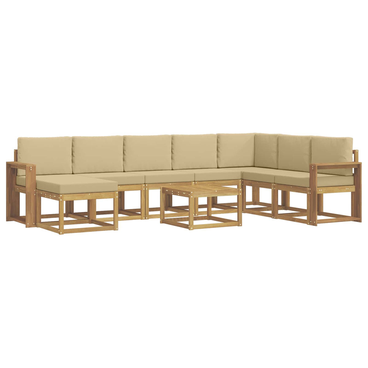 Set vanjskih sofa 9 kom. Bijela i bež