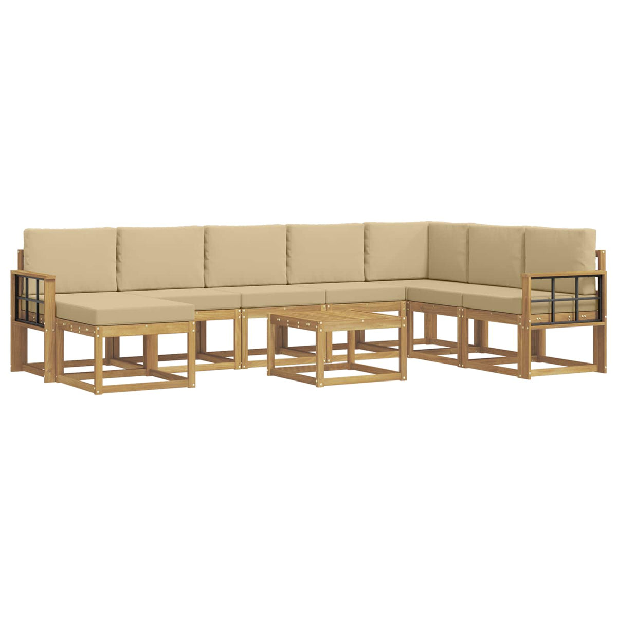 Set vanjskih sofa 9 kom. Bijela i bež