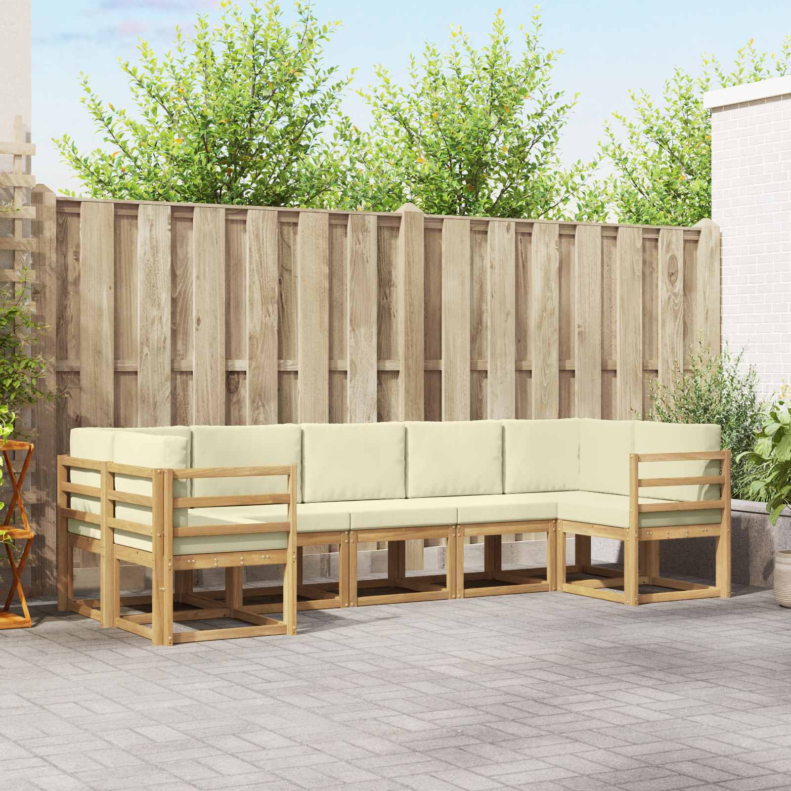 Set vanjskih sofa 7 kom. Bijela i krem