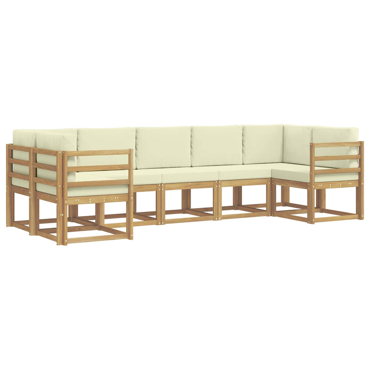 Set vanjskih sofa 7 kom. Bijela i krem