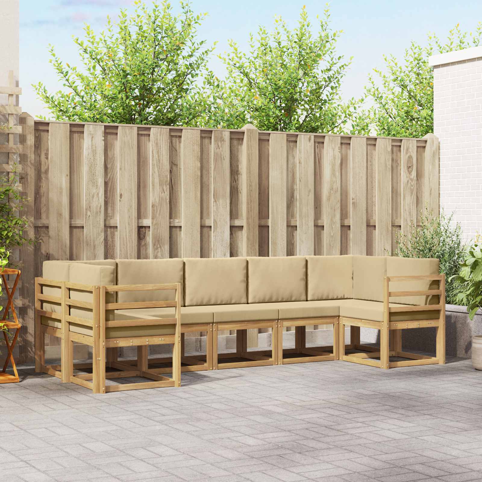 Set vanjskih sofa 7 kom. Bijela i bež