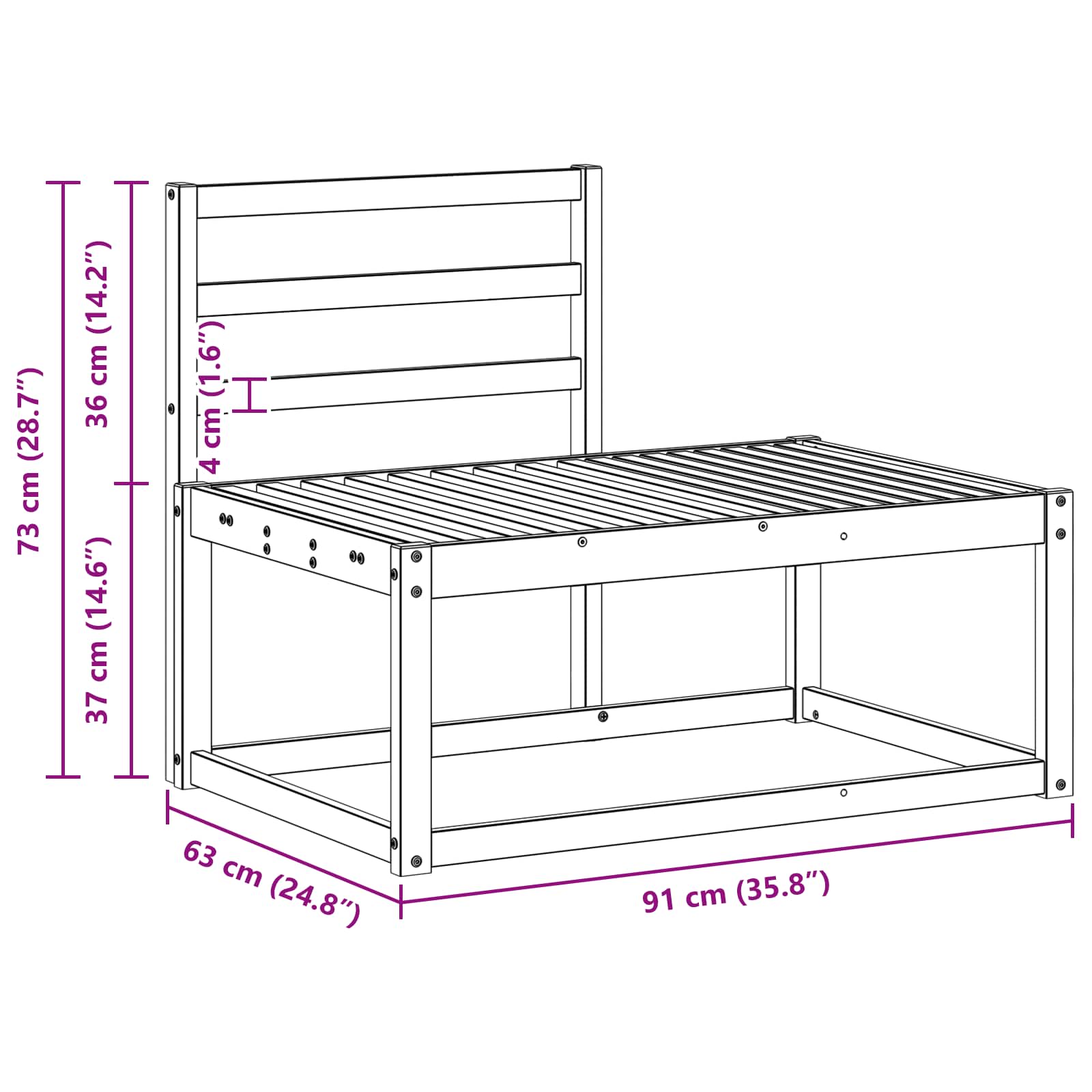 Set vanjskih sofa 2 pcs Bijela 182,5 x 63 x 73 cm