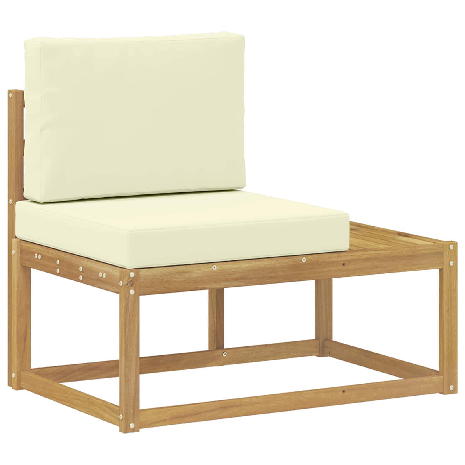 Set vanjskih sofa s jastukom 2 pcs Bijela i krem Poliester
