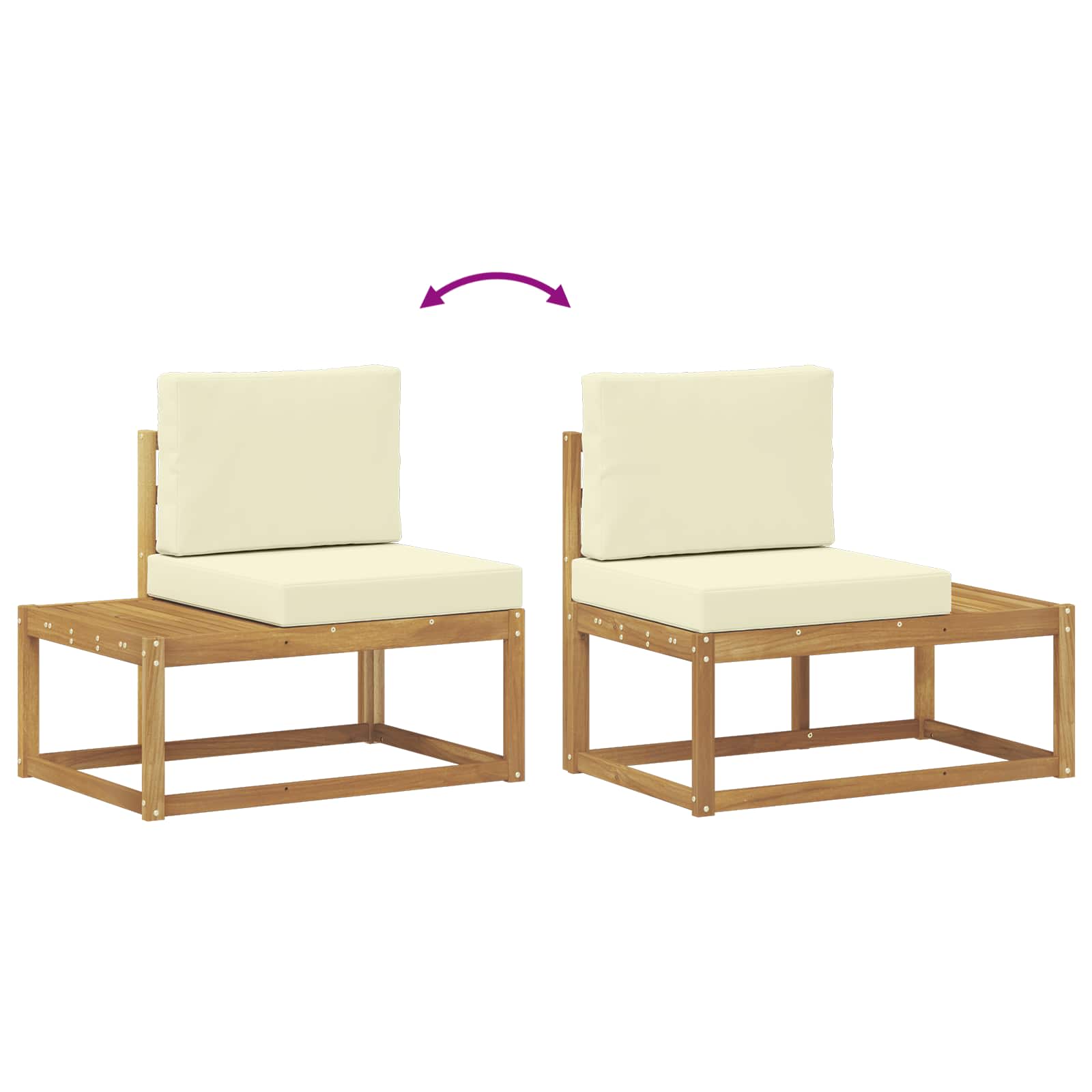Set vanjskih sofa s jastukom 2 pcs Bijela i krem Poliester