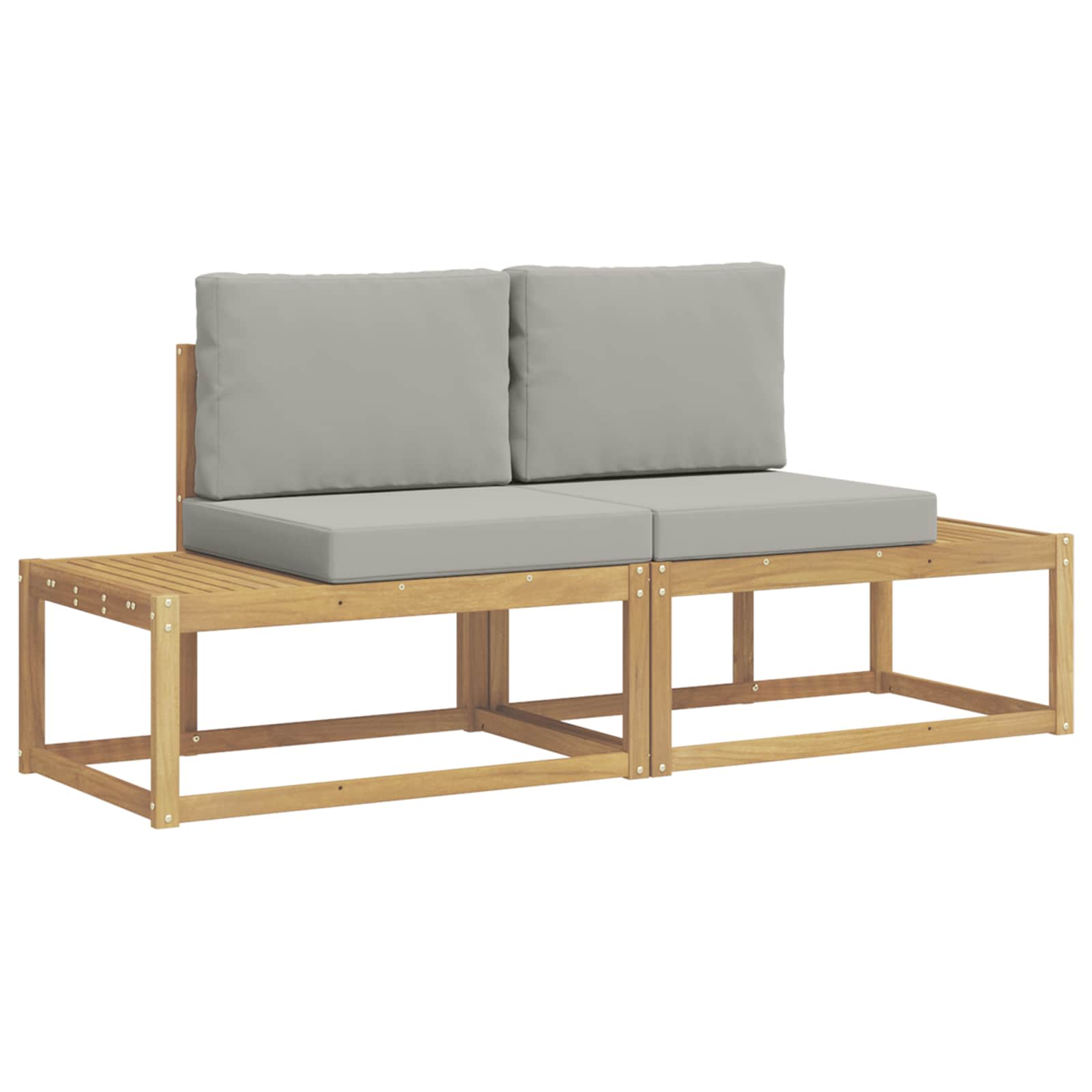 Set vanjskih sofa 2 pcs Bijela i svjetlosiva Poliester