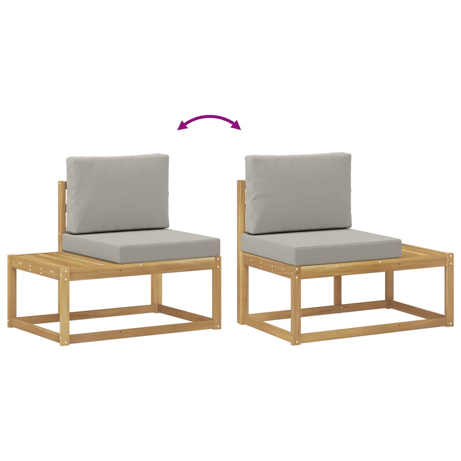 Set vanjskih sofa 2 pcs Bijela i svjetlosiva Poliester