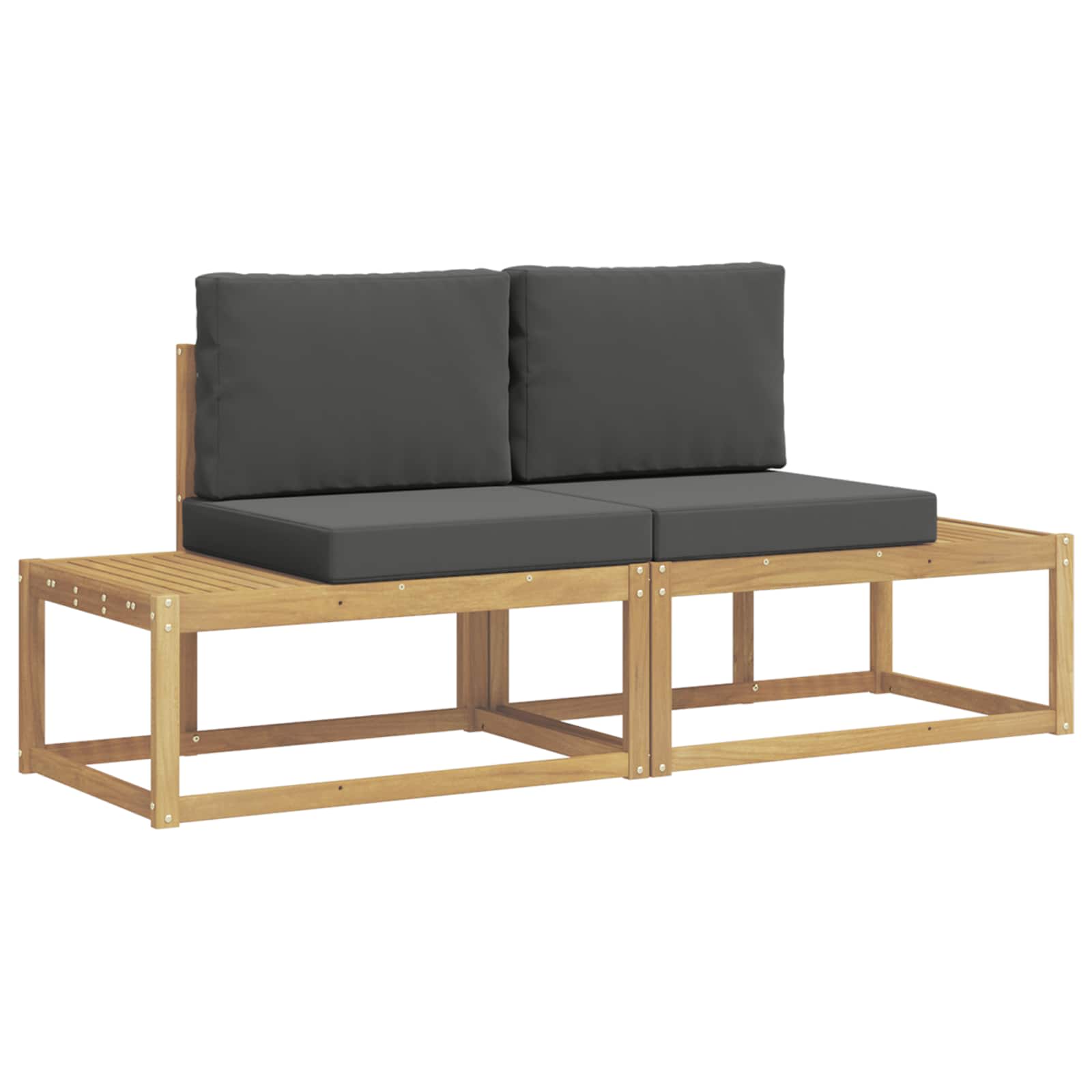 Set vanjskih sofa s jastukom 2 pcs Bijela i antracit Poliester