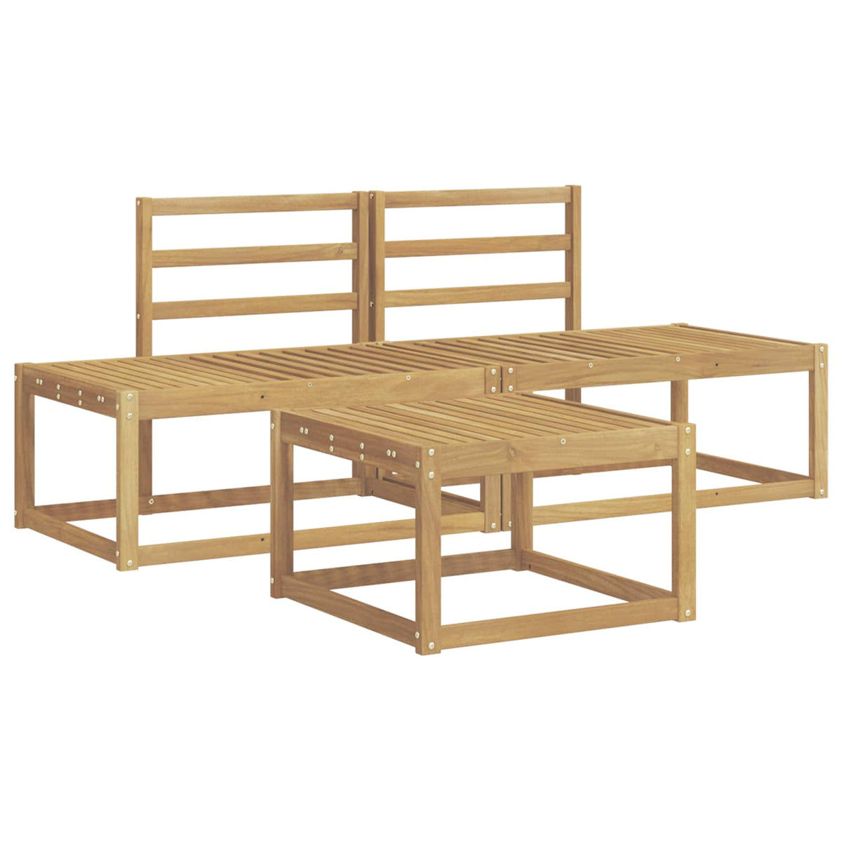 Set vanjskih sofa 3 pcs Bijela Čvrsto drvo akacije