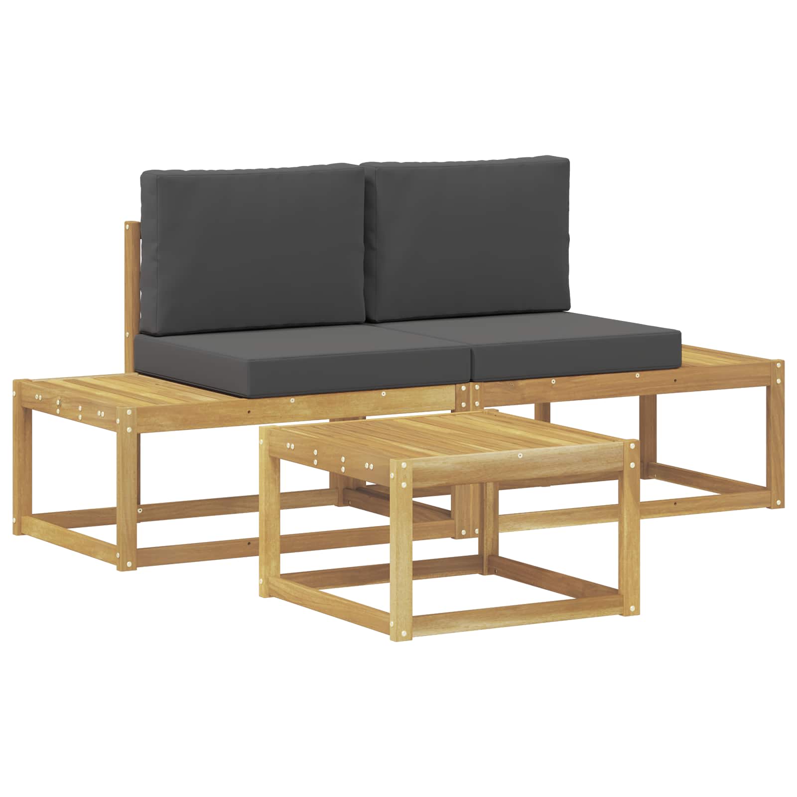 Set vanjskih sofa s jastukom 3 pcs Bijela i antracit Poliester