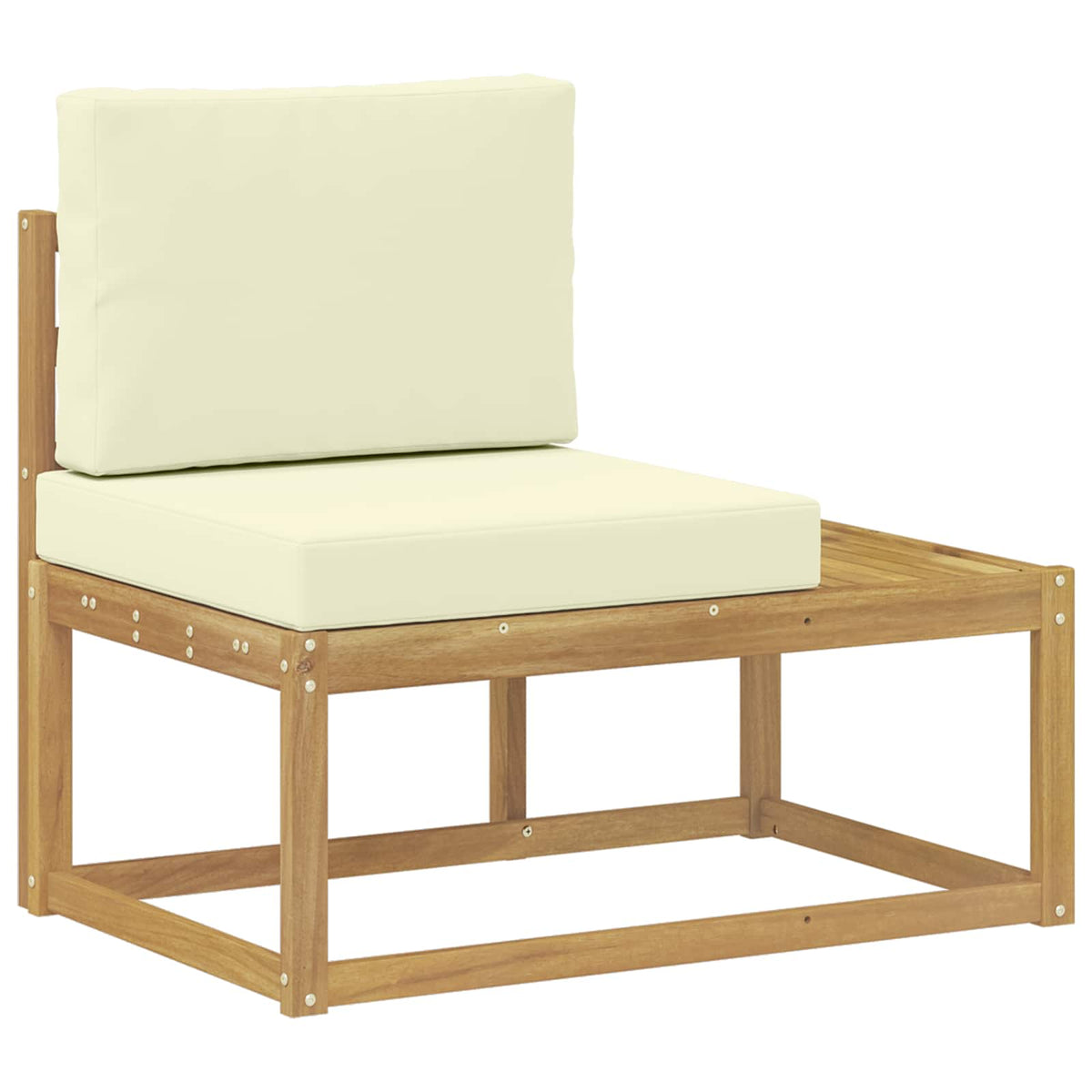 Set vanjskih sofa 3 Komad Bijela i krem Poliester