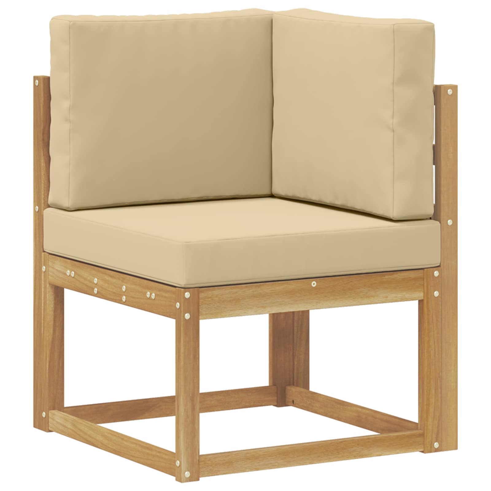 Set vanjskih sofa 4 Komad Bijela i bež Poliester