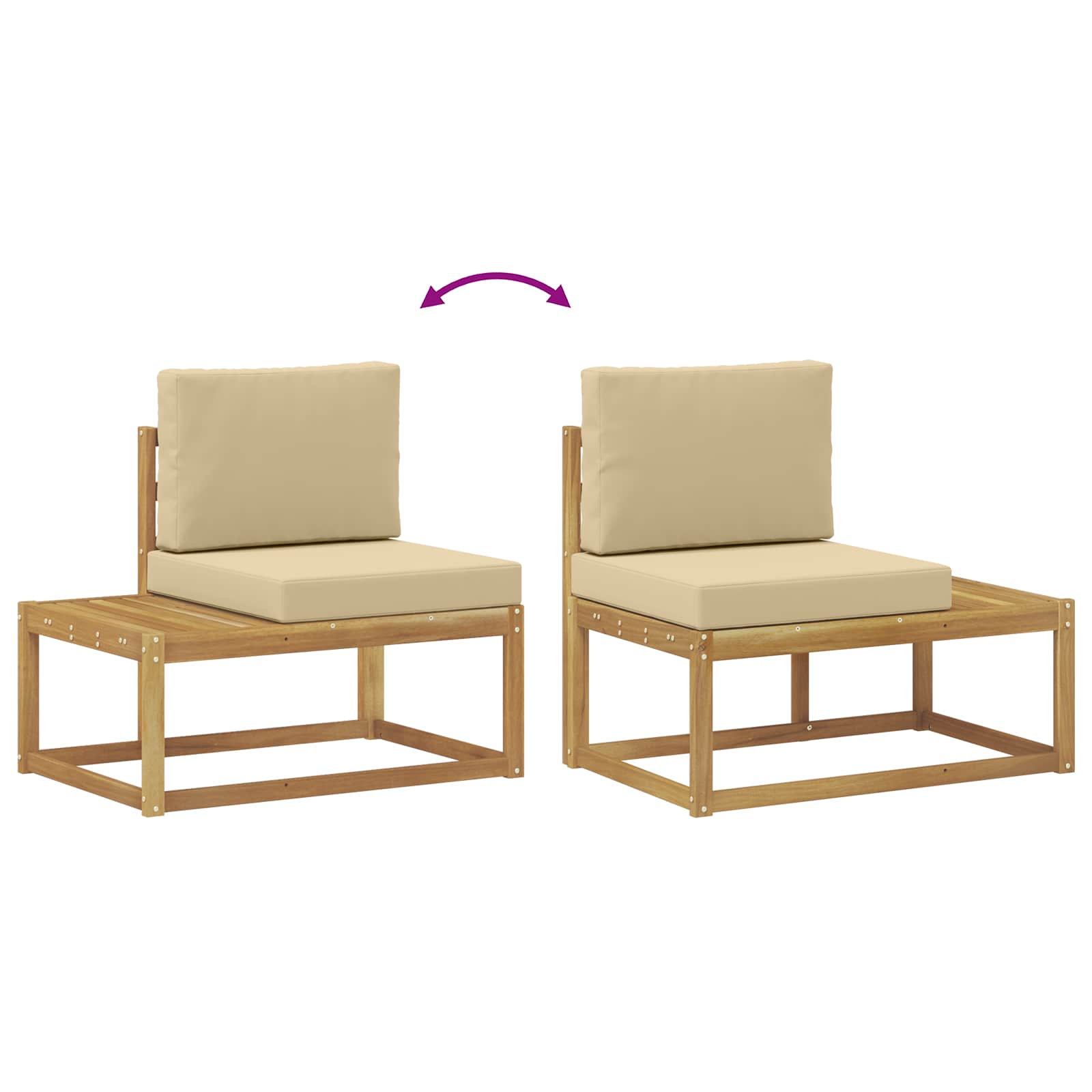 Set vanjskih sofa 4 Komad Bijela i bež Poliester