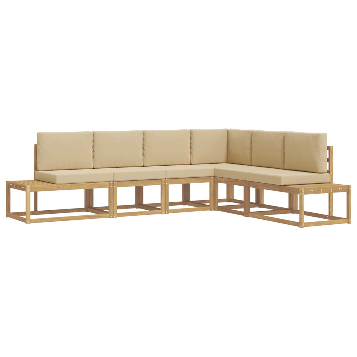 Set vanjskih sofa 4 Komad Bijela i bež Poliester