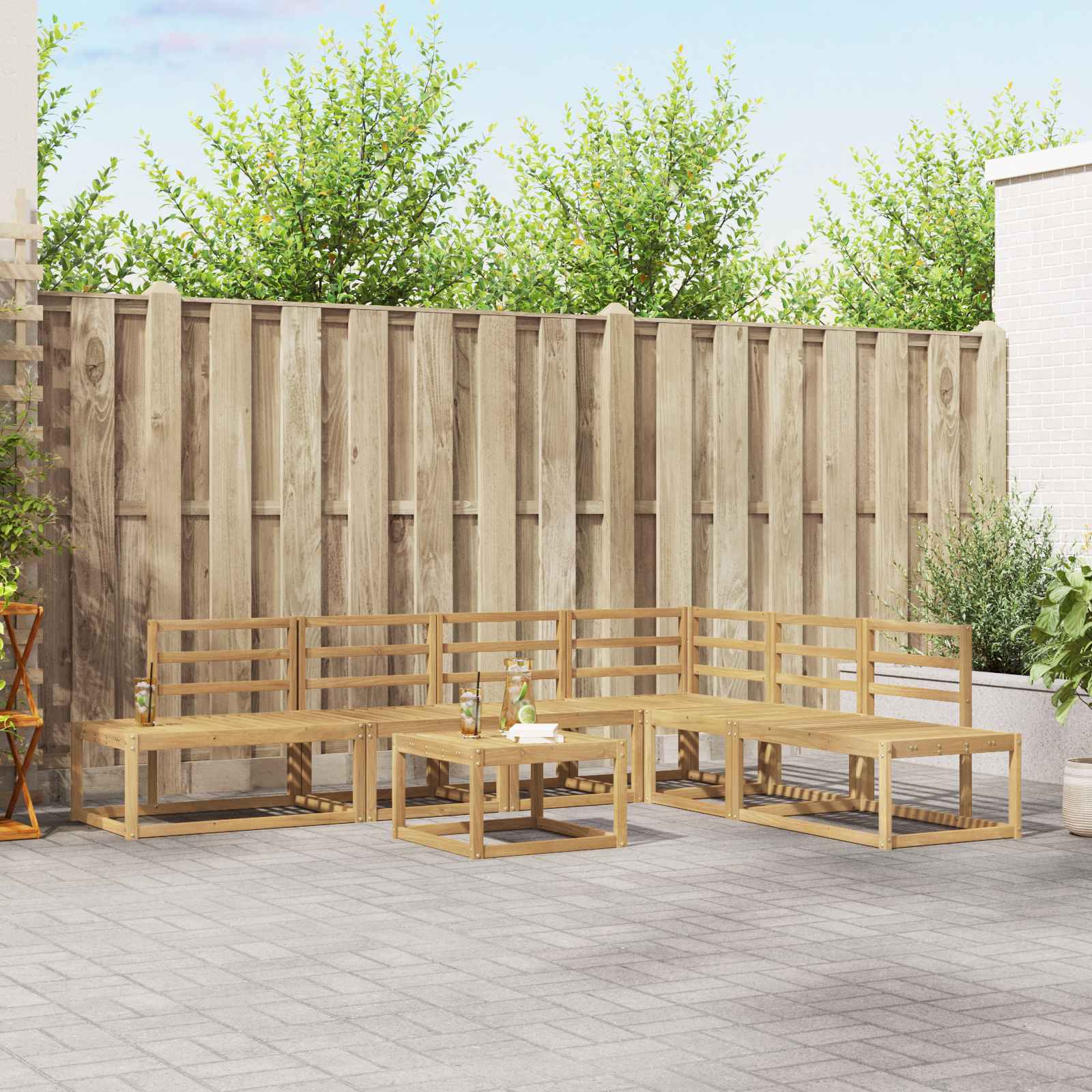 Set vanjskih sofa 7 Komad Bijela