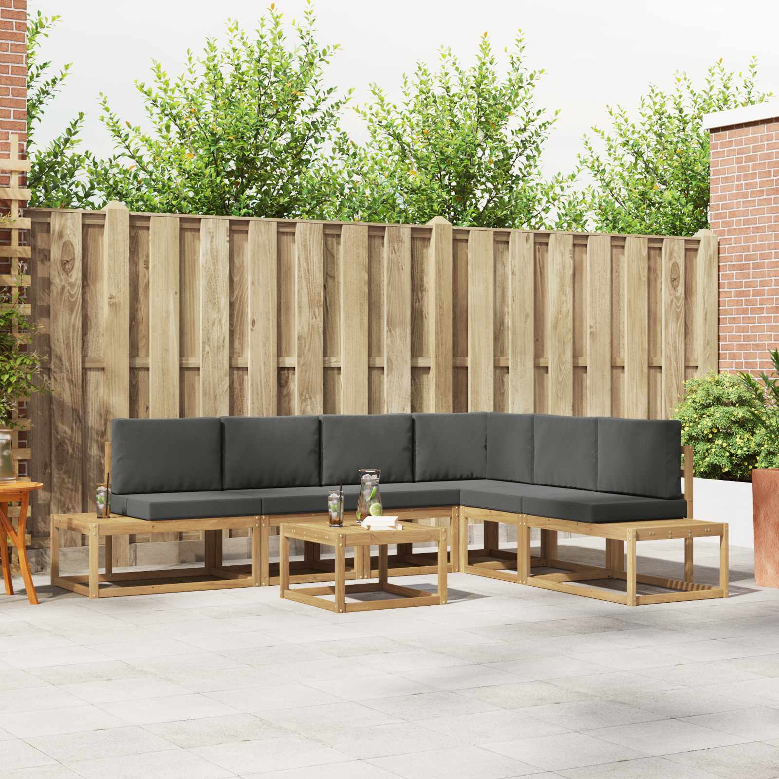 Set vanjskih sofa 5 Komad Bijela i antracit Poliester