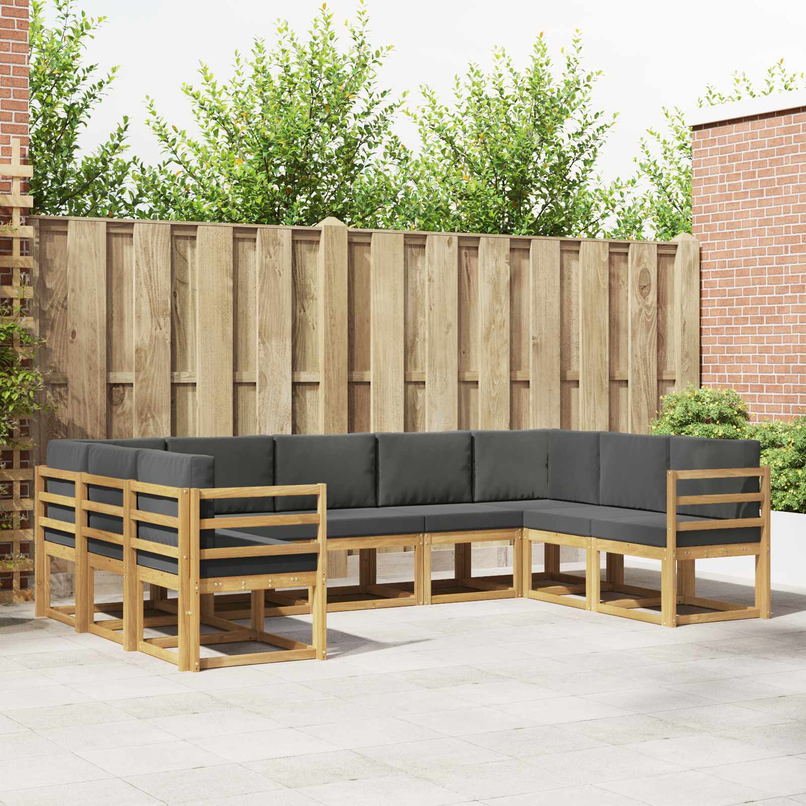 Set vanjskih sofa s jastukom 9 pcs Bijela i antracit
