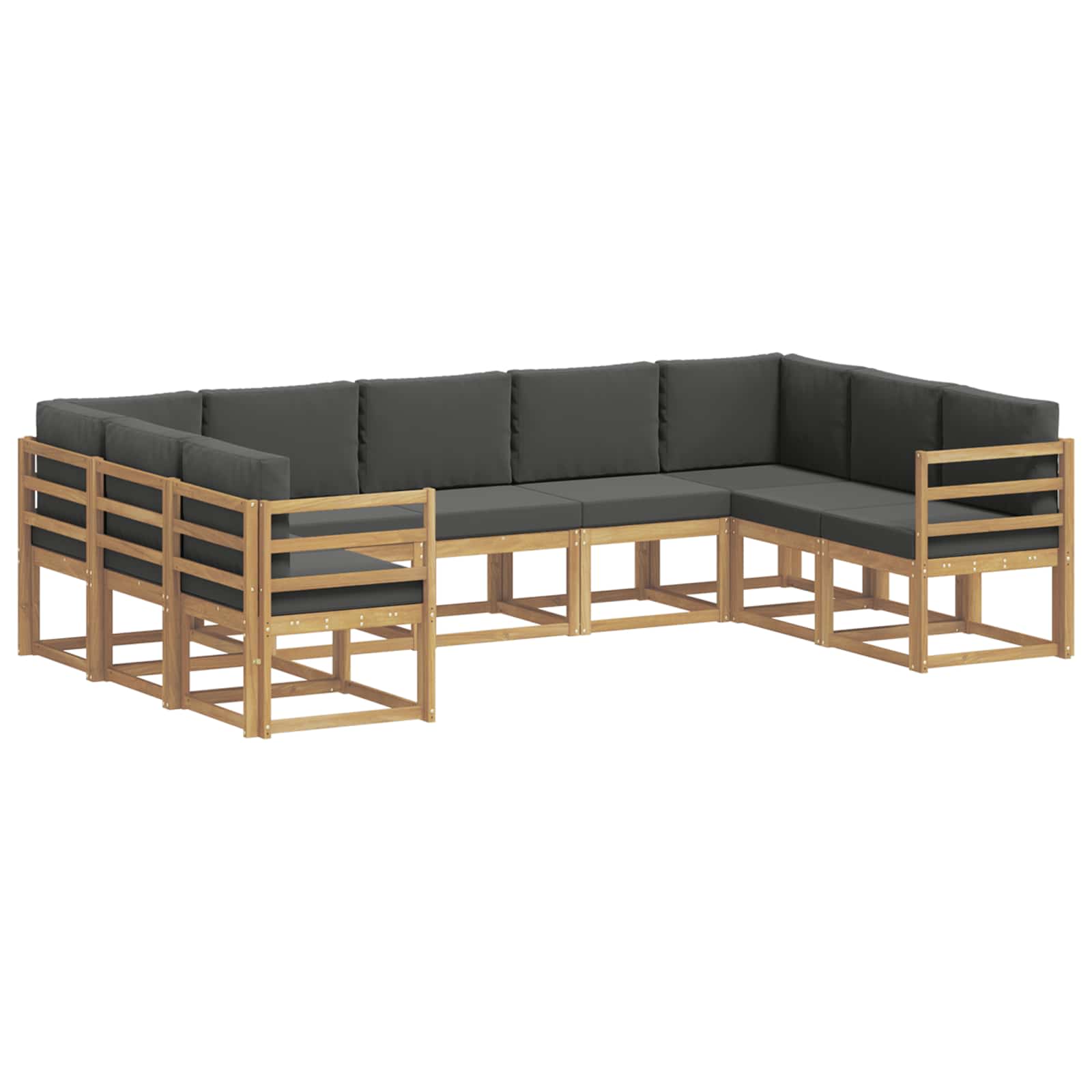 Set vanjskih sofa s jastukom 9 pcs Bijela i antracit