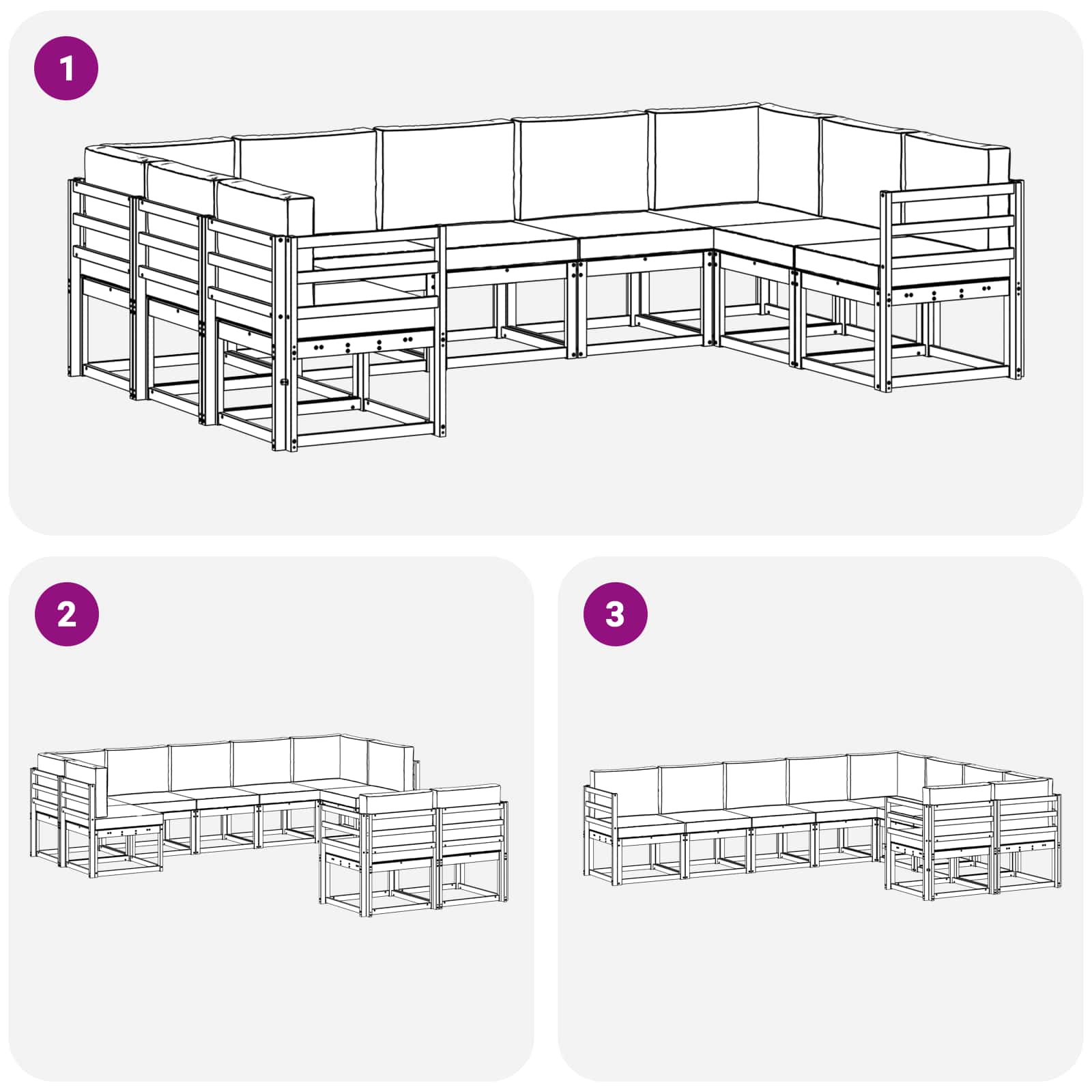 Set vanjskih sofa s jastukom 9 pcs Bijela i antracit