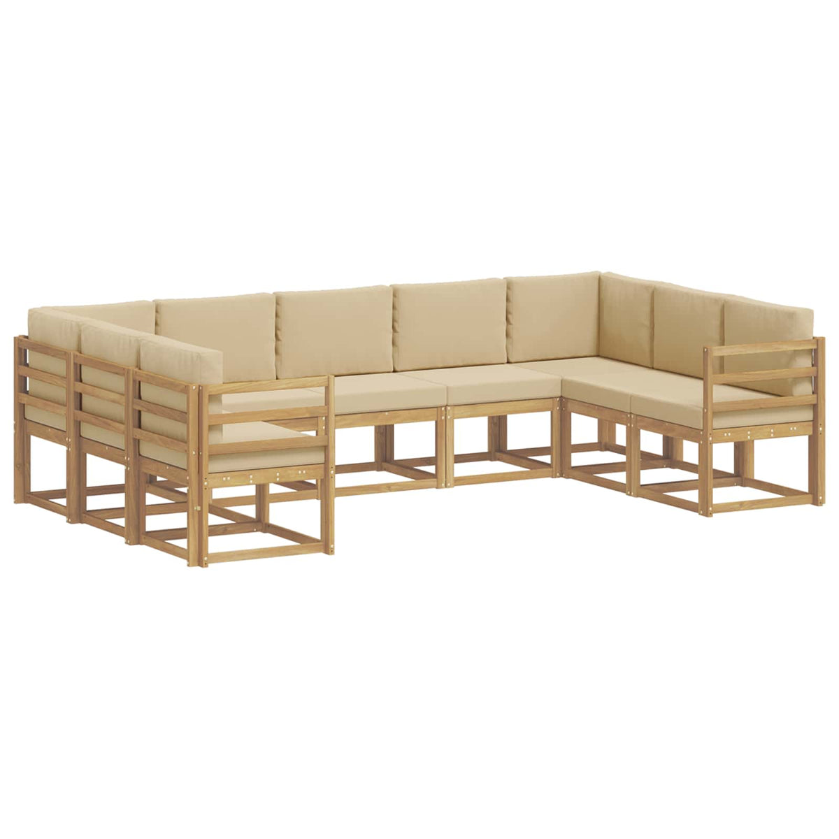 Set vanjskih sofa s jastukom 9 pcs Bijela i bež