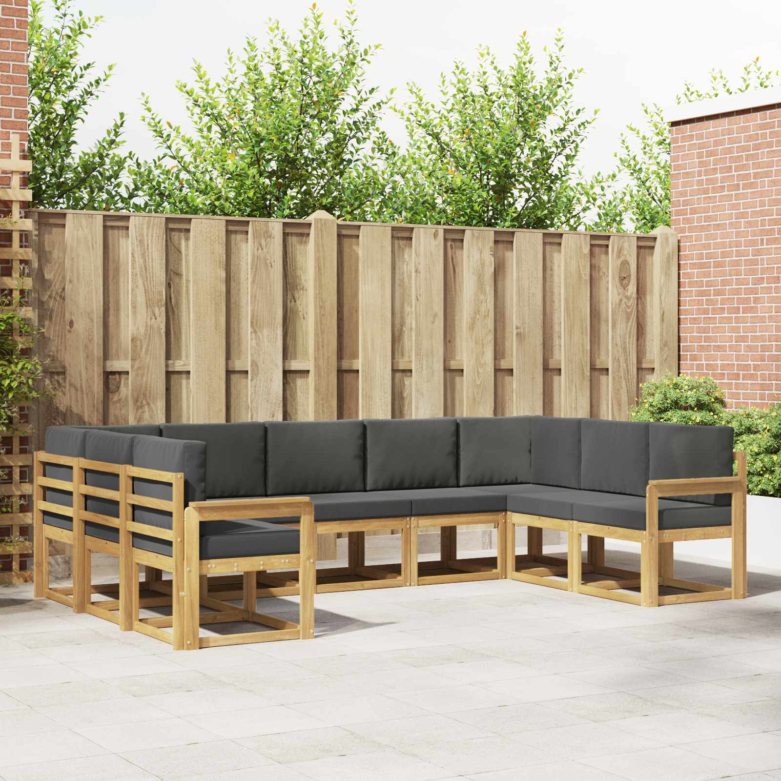 Set vanjskih sofa s jastukom 9 pcs Bijela i antracit