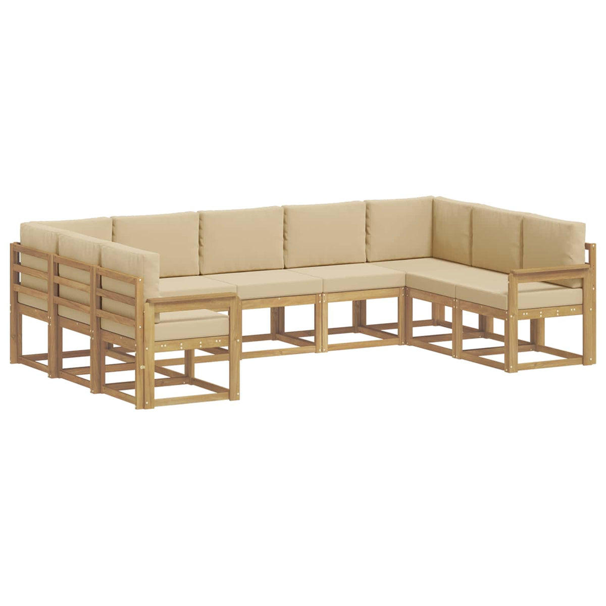 Set vanjskih sofa s jastukom 9 pcs Bijela i bež