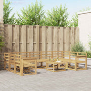 Set vanjskih sofa 10 pcs Bijela Čvrsto drvo akacije