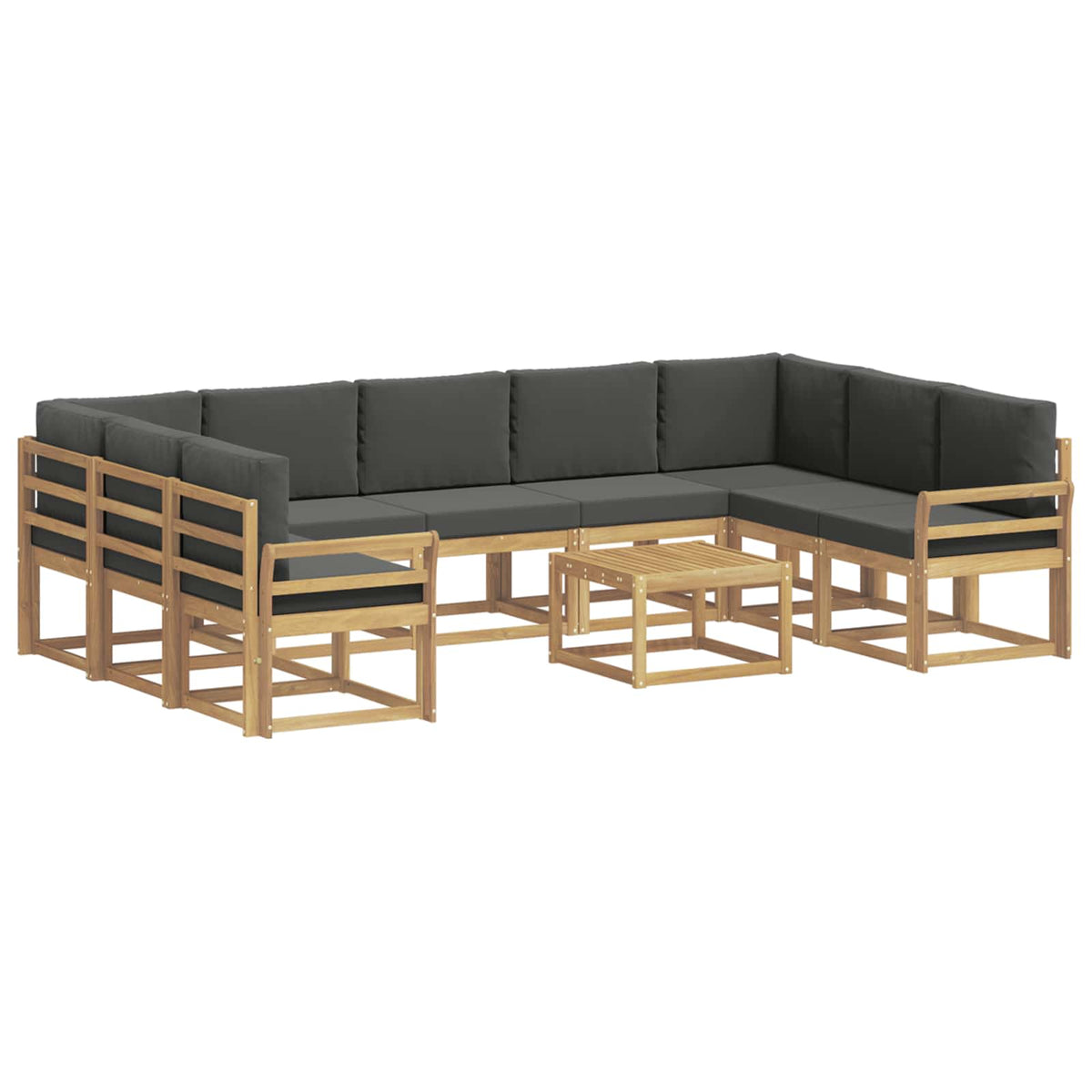 Set vanjskih sofa 10 kom. Bijela i antracit Poliester