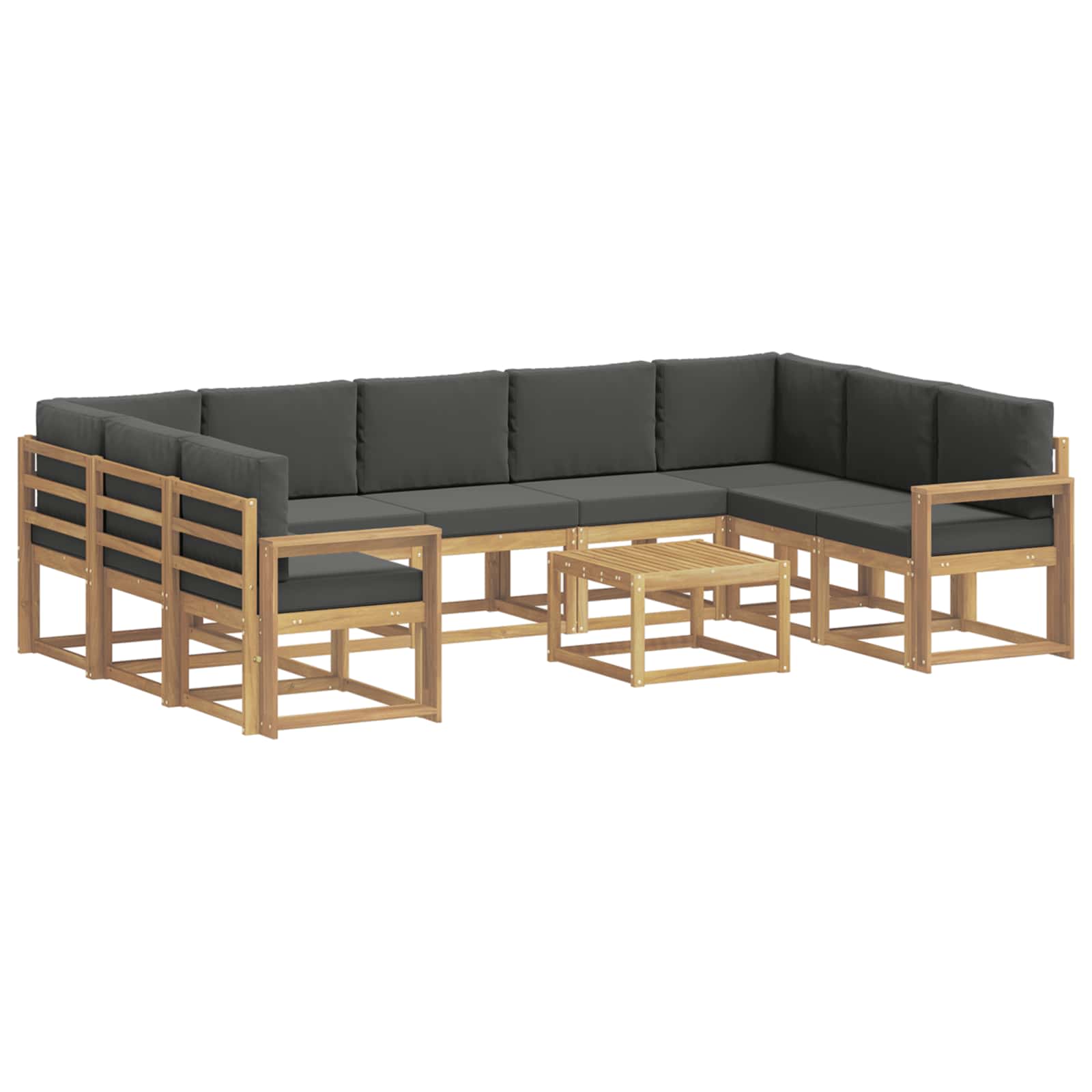 Set vanjskih sofa 10 pcs Bijela i antracit 59 x 59 x 37 cm