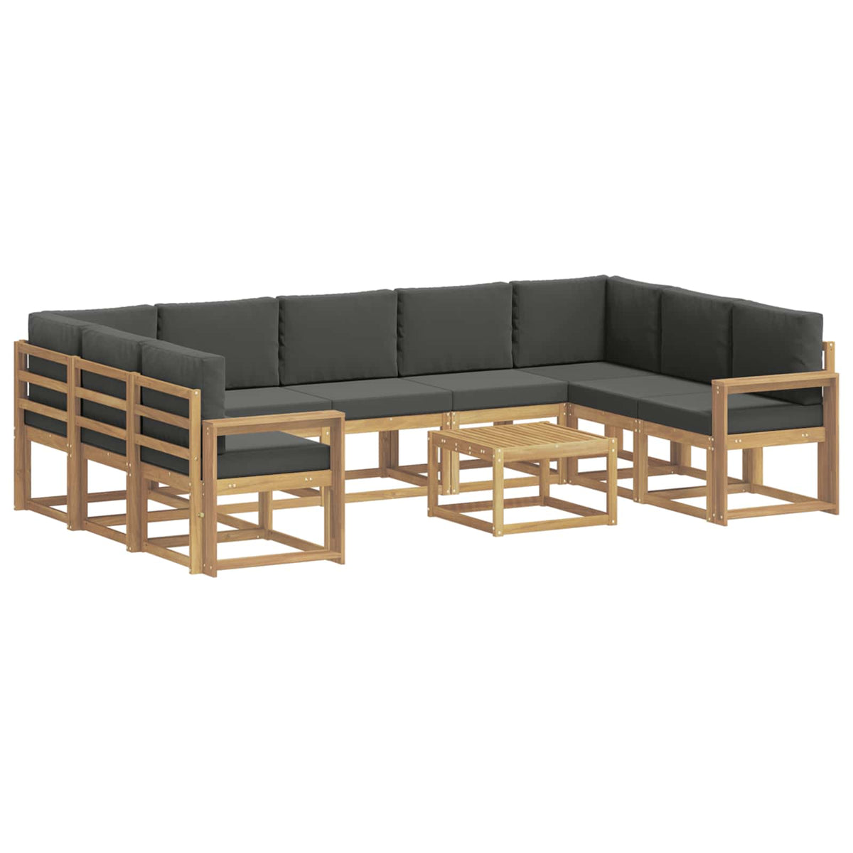 Set vanjskih sofa 10 kom. Bijela i antracit Poliester