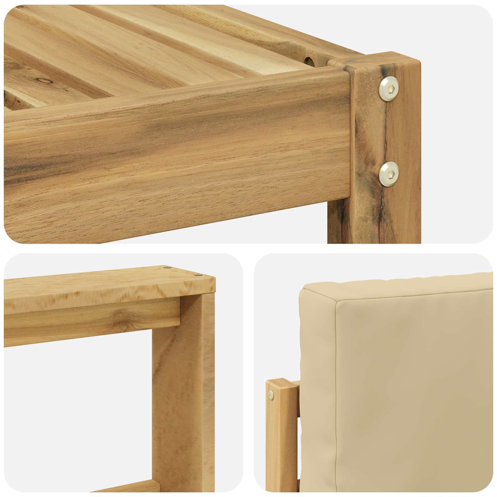 Set vanjskih sofa 10 pcs Bijela i bež 59 x 59 x 37 cm Poliester