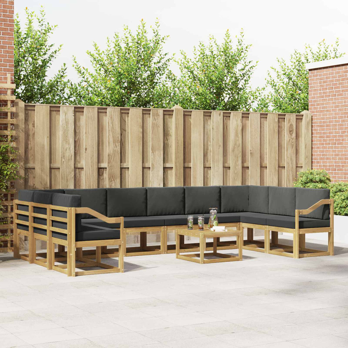 Set vanjskih sofa 11 kom. Bijela i antracit