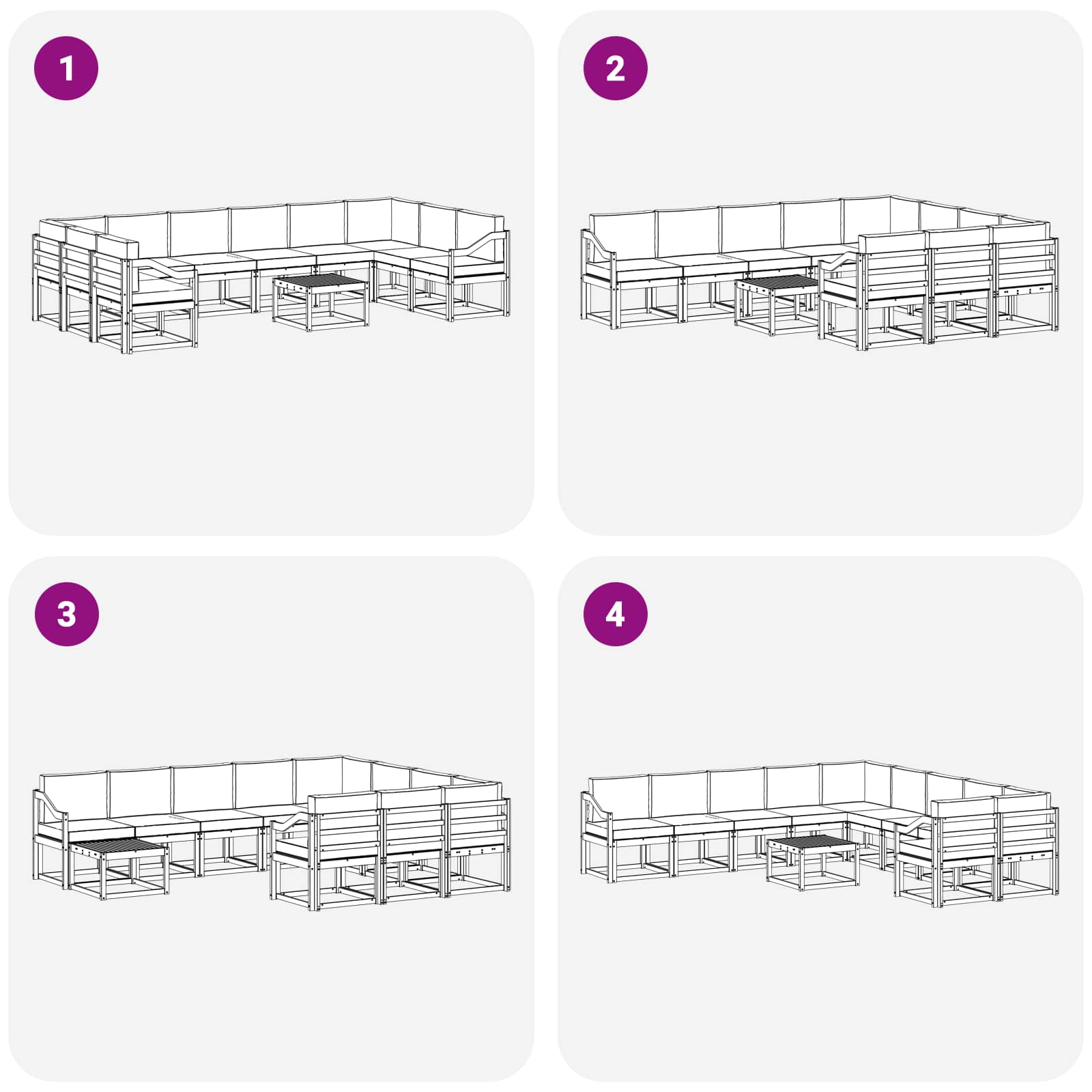 Set vanjskih sofa s jastukom 11 pcs Bijela i bež