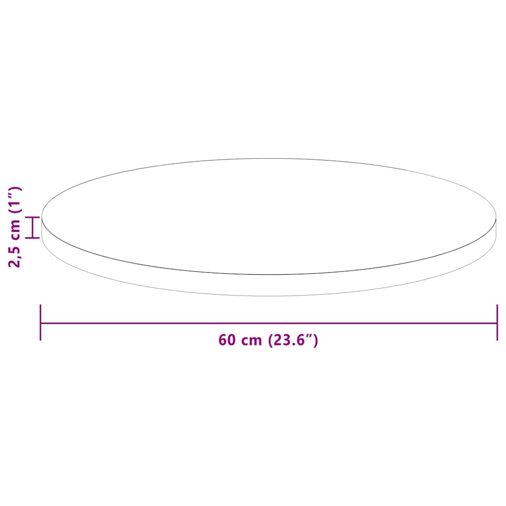 Gornji dio stola Svijetlosmeđa Ø 60 x 2,5 cm