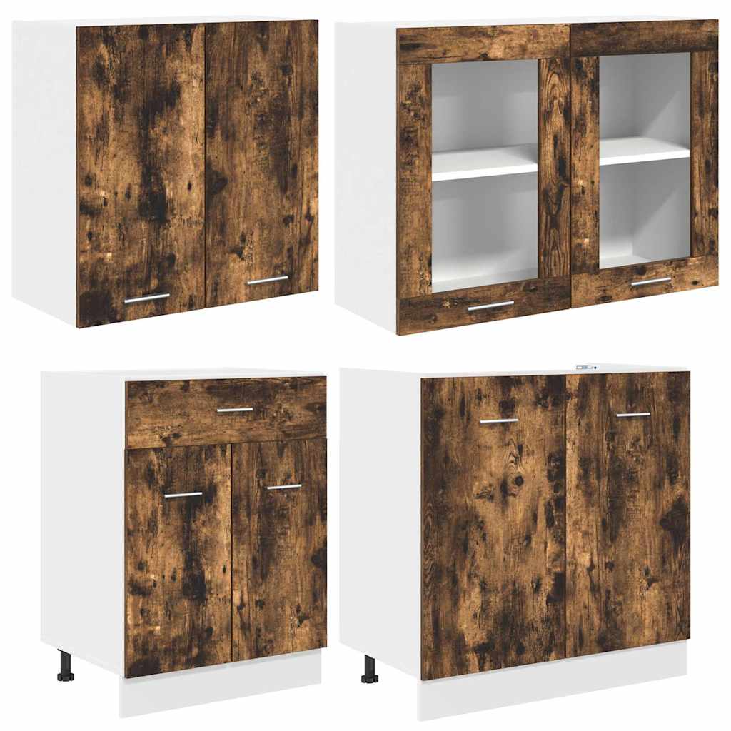Set kuhinjskih ormarića s ladicama Lyon 4 pcs Dimljeni hrast