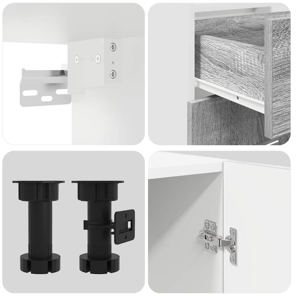 Set kuhinjskih ormarića s ladicama Lyon 4 pcs Sivi hrast sonoma