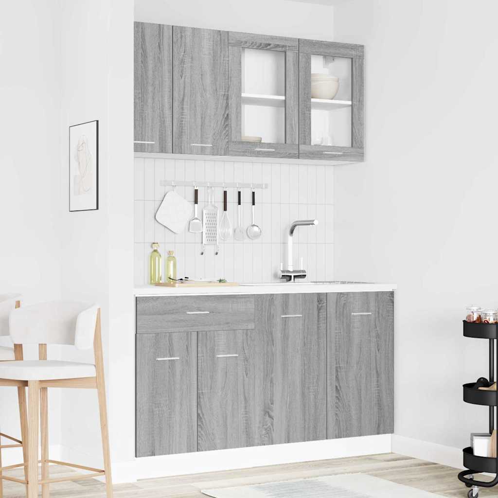 Set kuhinjskih ormarića s ladicama Lyon 4 pcs Sivi hrast sonoma