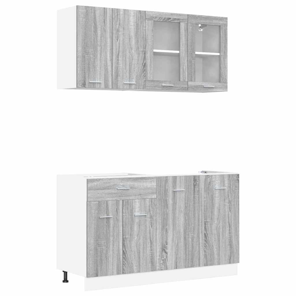 Set kuhinjskih ormarića s ladicama Lyon 4 pcs Sivi hrast sonoma