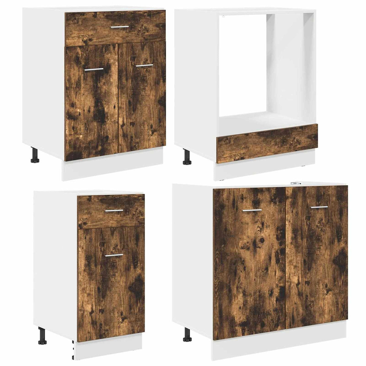 Set kuhinjskih ormarića s ladicama Lyon 8 pcs Dimljeni hrast
