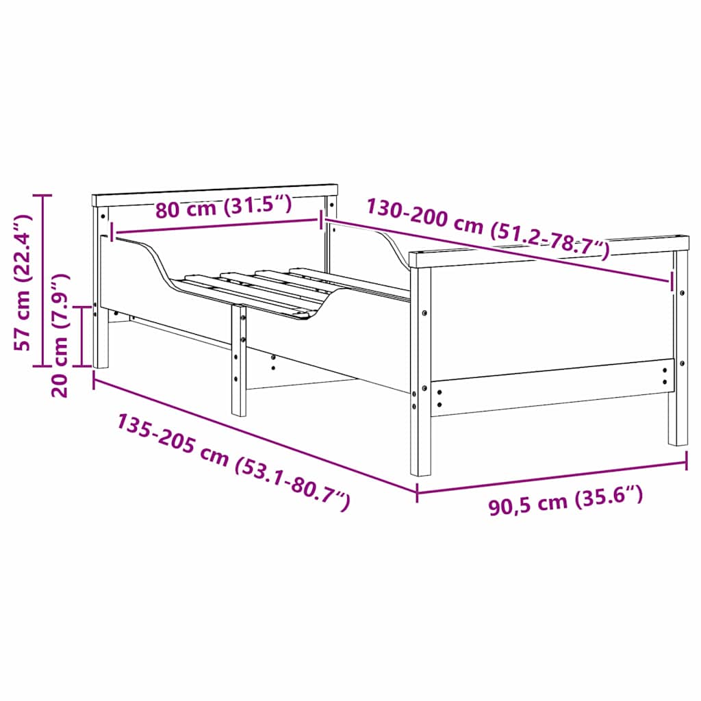 Krevetna konstrukcija Vosak smeđa 80 x 200 cm Konstruirano drvo