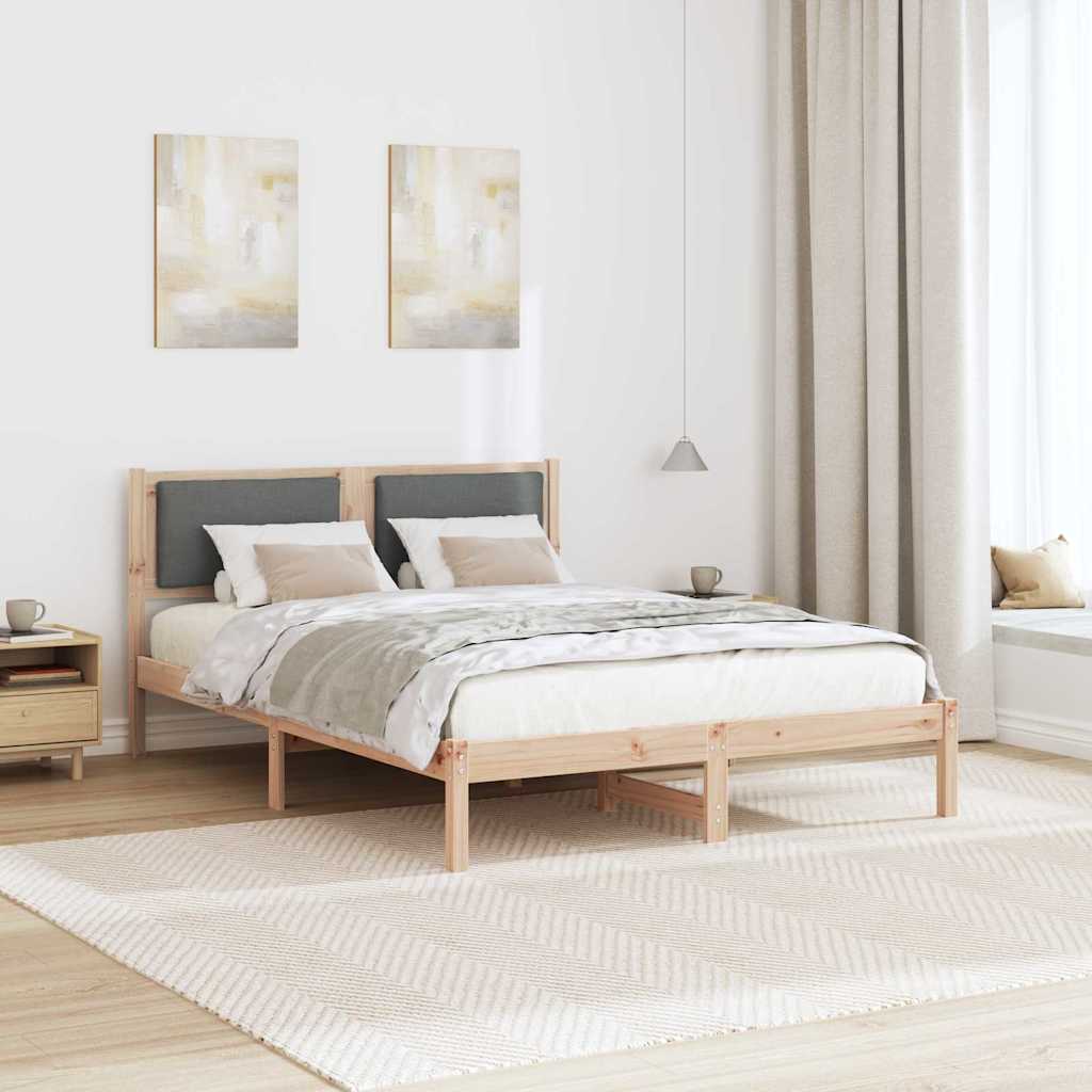 Krevetna konstrukcija s uzglavljem Tamno siva 160 x 200 cm